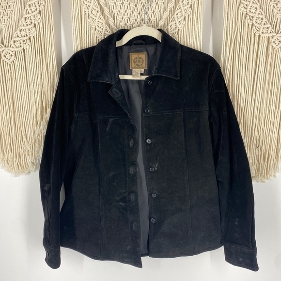 A.M.I. Jackets & Blazers - 5/$25 BUNDLE TO SAVE A.M.I. Genuine Suede Black Leather Western Jacket Coat